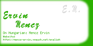 ervin mencz business card